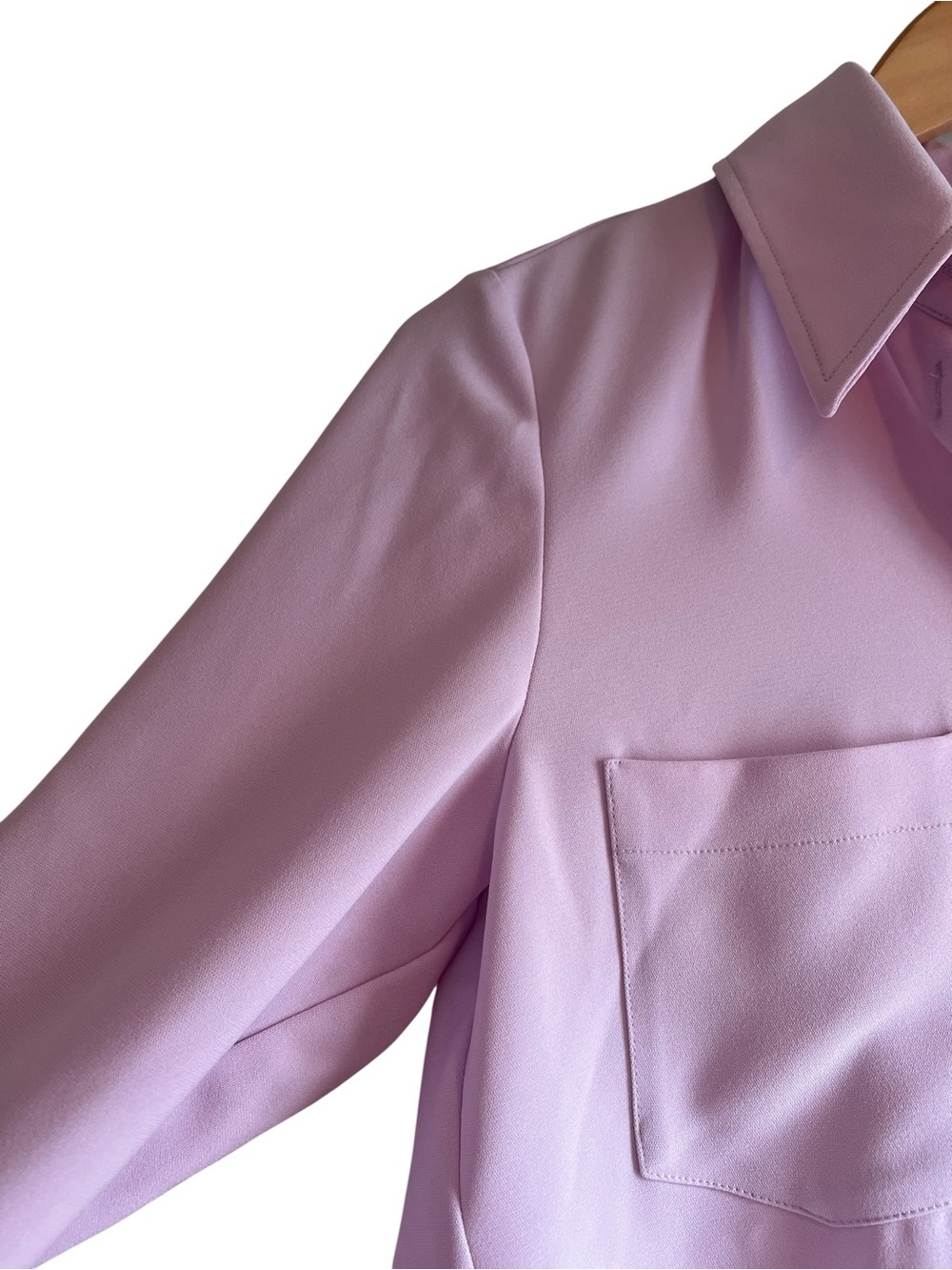 Luisa Cerano Gabardine Keyhole Crepe button down shirt Sz 6 excellent condition - Picture 8 of 15